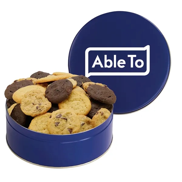 Large Gourmet Cookie Tin with 2" Assorted Gourmet Cookies (30)... from ASI 71685 Midnite Snax®