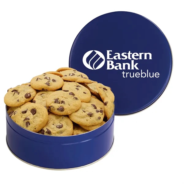 Large Gourmet Cookie Tin with 2" Gourmet Chocolate Chip Cookies (30)... from ASI 71685 Midnite Snax®