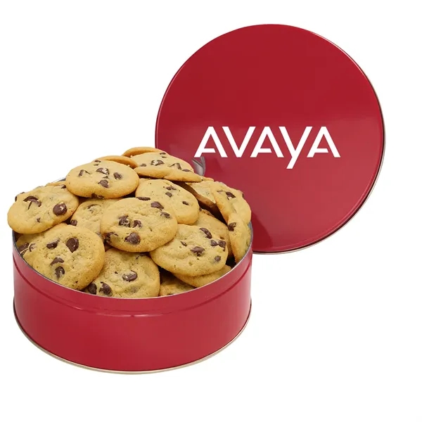 Large Gourmet Cookie Tin with 2" Gourmet Chocolate Chip Cookies (30)... from ASI 71685 Midnite Snax®