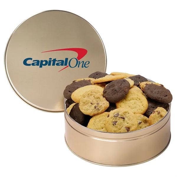 Medium Gourmet Cookie Tin with 2" Assorted Gourmet Cookies (24)... from ASI 71685 Midnite Snax®