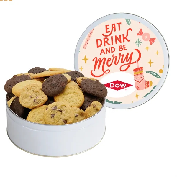 Large Gourmet Cookie Tin with 2" Assorted Gourmet Cookies (30)... from ASI 71685 Midnite Snax®