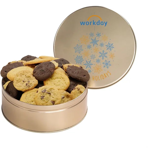 Large Gourmet Cookie Tin with 2" Assorted Gourmet Cookies (30)... from ASI 71685 Midnite Snax®