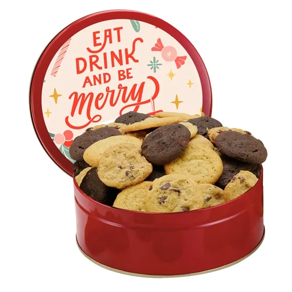 Medium Gourmet Cookie Tin with 2" Assorted Gourmet Cookies (24)... from ASI 71685 Midnite Snax®