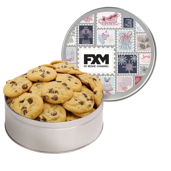 Large Gourmet Cookie Tin with 2" Gourmet Chocolate Chip Cookies (30)... from ASI 71685 Midnite Snax®