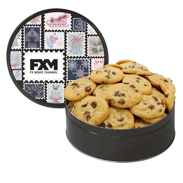 Medium Gourmet Cookie Tin with 2" Gourmet Chocolate Chip Cookies (24)... from ASI 71685 Midnite Snax®