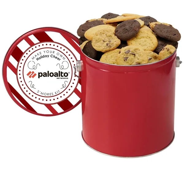 Gallon Gourmet Cookie Tin with 2" Assorted Gourmet Cookies (46)... from ASI 71685 Midnite Snax®