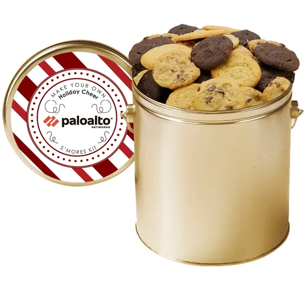 Gallon Gourmet Cookie Tin with 2" Assorted Gourmet Cookies (46)... from ASI 71685 Midnite Snax®