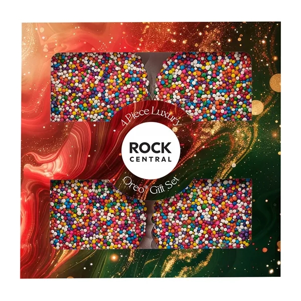 4 Piece Luxury Chocolate Oreo Gift Set with 4 Rainbow Nonpareils... from ASI 71685 Midnite Snax®
