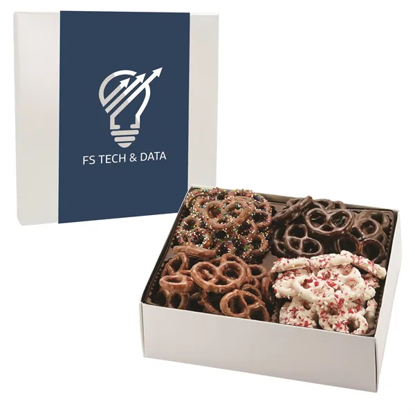 Box filled with Milk Chocolate, Dark Chocolate, Milk Chocolate Sprinkled,, White... from ASI 71685 Midnite Snax®