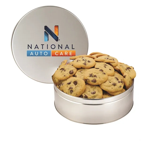 Extra Large Gourmet Cookie Tin with 2" Gourmet Chocolate Chip Cookies... from ASI 71685 Midnite Snax®