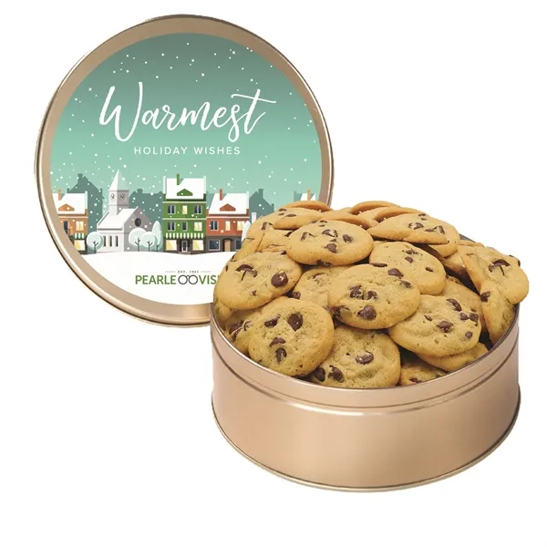 Extra Large Gourmet Cookie Tin with 2" Gourmet Chocolate Chip Cookies... from ASI 71685 Midnite Snax®