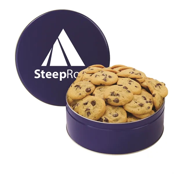 Extra Large Gourmet Cookie Tin with 2" Gourmet Chocolate Chip Cookies... from ASI 71685 Midnite Snax®