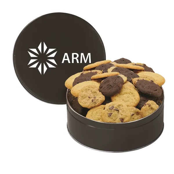 Extra Large Gourmet Cookie Tin with 2" Assorted Gourmet Cookies (46)... from ASI 71685 Midnite Snax®