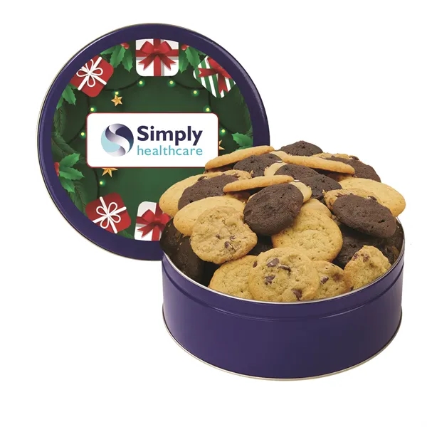 Extra Large Gourmet Cookie Tin with 2" Assorted Gourmet Cookies (46)... from ASI 71685 Midnite Snax®