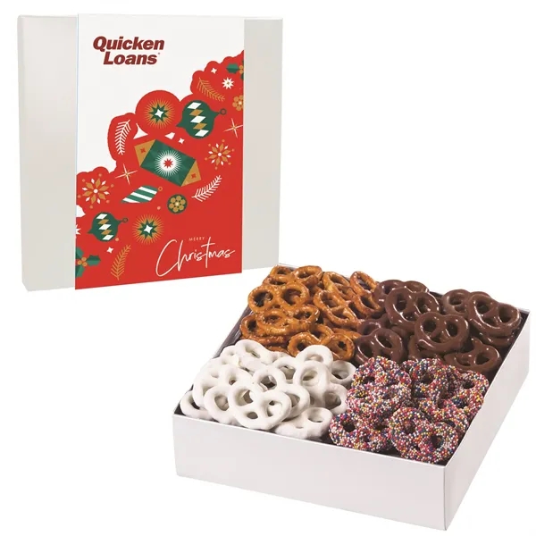 Gift box filled with an assortment of pretzels... from ASI 71685 Midnite Snax®