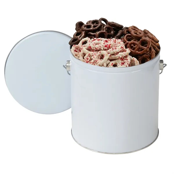 Gallon Tin filled with Dark Chocolate (11.6 oz), Milk Chocolate (11.8... from ASI 71685 Midnite Snax®