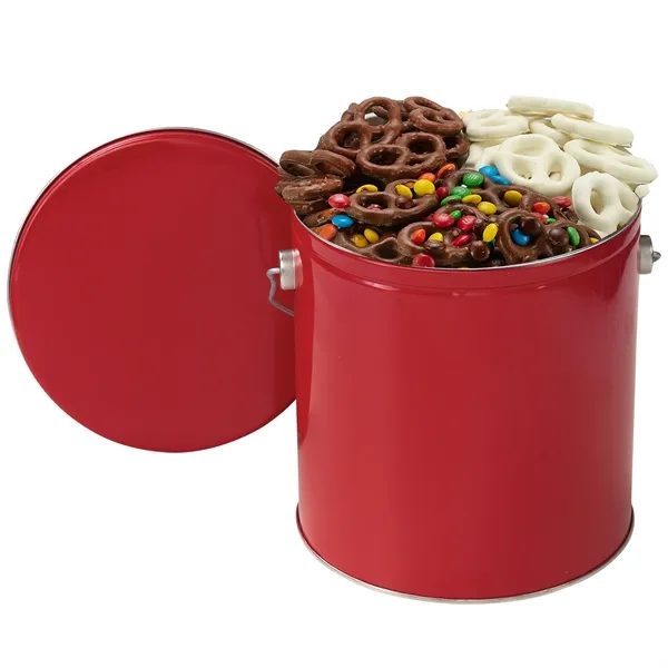 1 Gallon Tin filled with Milk with M&M's,  Milk Chocolate,... from ASI 71685 Midnite Snax®