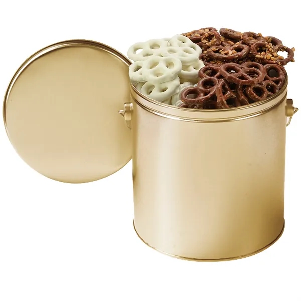 Gallon Tin filled with Milk with Toffee (12.5 oz), Milk Chocolate... from ASI 71685 Midnite Snax®