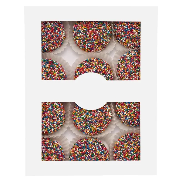 12 Piece Luxury Chocolate Oreo Gift Set with 12 Rainbow Nonpareils... from ASI 71685 Midnite Snax®