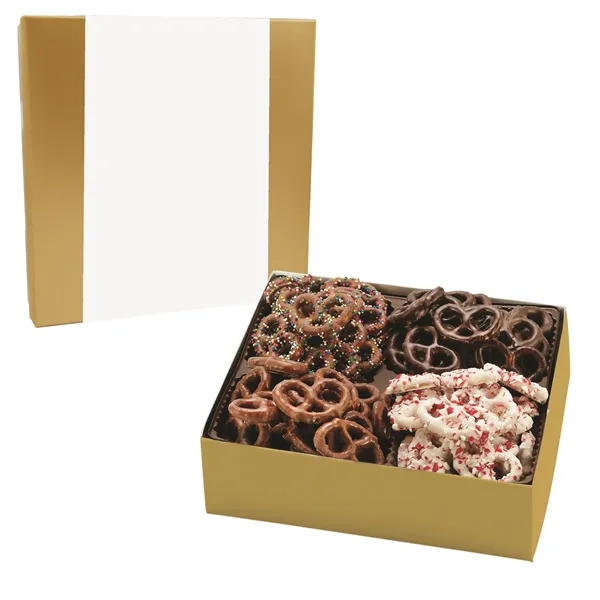 Box filled with Milk Chocolate, Dark Chocolate, Milk Chocolate Sprinkled,, White... from ASI 71685 Midnite Snax®