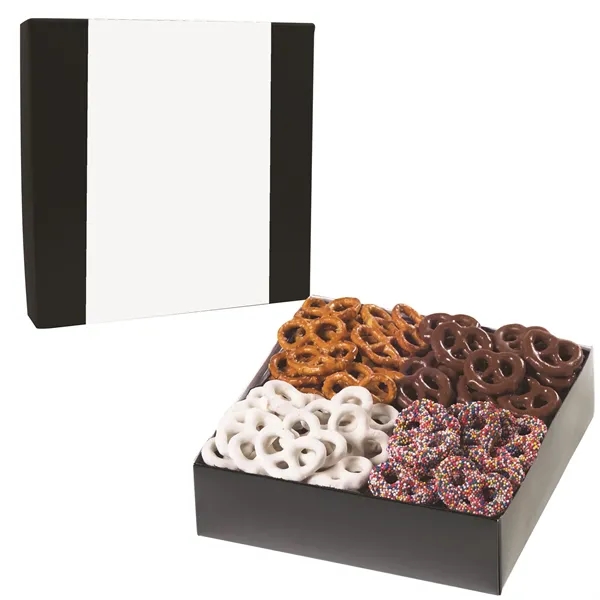 Gift box filled with an assortment of pretzels... from ASI 71685 Midnite Snax®