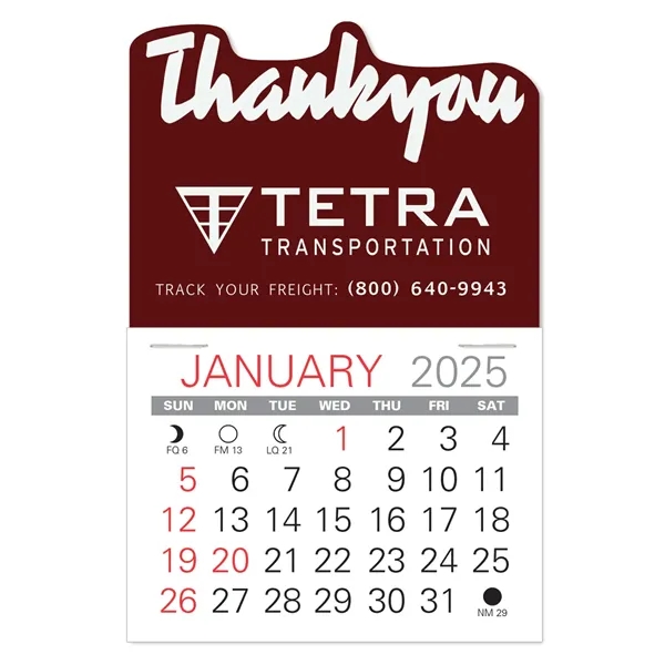 Thank You Shape Value Stick Vinyl Self-Adhesive Calendars stick in 24... from ASI 95280 Warwick Publishing Co / Warwick
