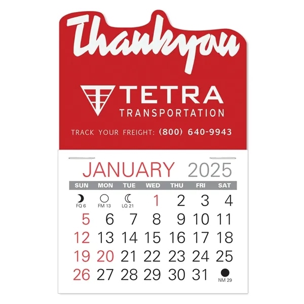 Thank You Shape Value Stick Vinyl Self-Adhesive Calendars stick in 24... from ASI 95280 Warwick Publishing Co / Warwick