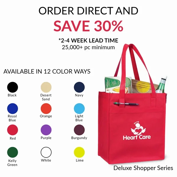 Non woven deluxe grocery shopper with 24" shoulder straps.... from ASI 56070 Gemline / Gemline®