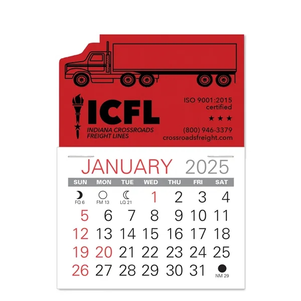 Semi-Truck Shape Value Stick Vinyl Self-Adhesive Calendars stick in 24 shapes... from ASI 95280 Warwick Publishing Co / Warwick