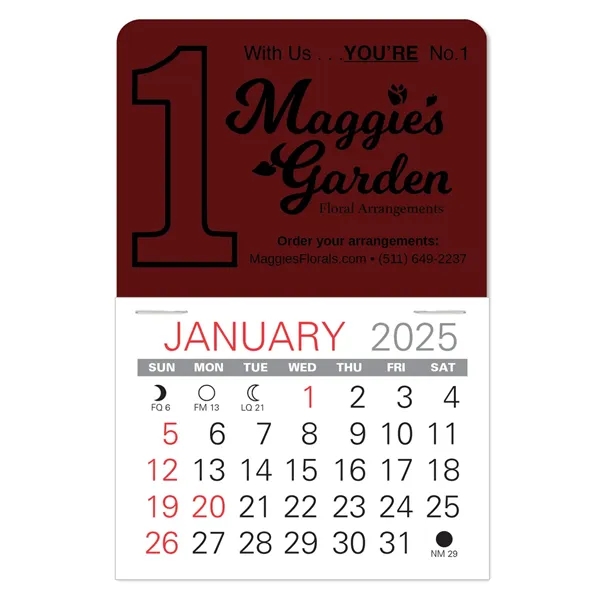 #1 Shape Value Stick Vinyl Self-Adhesive Calendars stick anywhere in 24... from ASI 95280 Warwick Publishing Co / Warwick