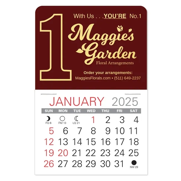 #1 Shape Value Stick Vinyl Self-Adhesive Calendars stick anywhere in 24... from ASI 95280 Warwick Publishing Co / Warwick