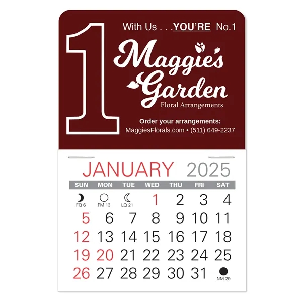 #1 Shape Value Stick Vinyl Self-Adhesive Calendars stick anywhere in 24... from ASI 95280 Warwick Publishing Co / Warwick