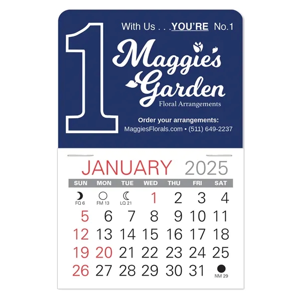 #1 Shape Value Stick Vinyl Self-Adhesive Calendars stick anywhere in 24... from ASI 95280 Warwick Publishing Co / Warwick
