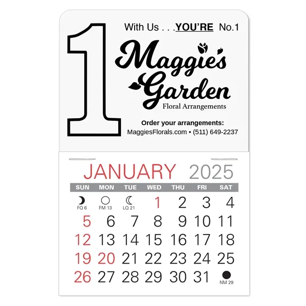 #1 Shape Value Stick Vinyl Self-Adhesive Calendars stick anywhere in 24... from ASI 95280 Warwick Publishing Co / Warwick