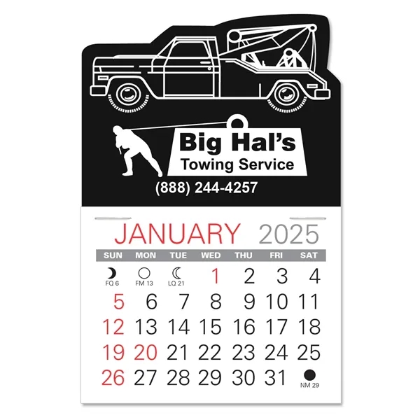 Tow Truck Shape Value Stick Vinyl Self-Adhesive Calendars stick in 24... from ASI 95280 Warwick Publishing Co / Warwick