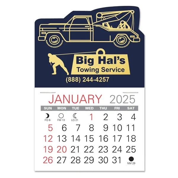 Tow Truck Shape Value Stick Vinyl Self-Adhesive Calendars stick in 24... from ASI 95280 Warwick Publishing Co / Warwick