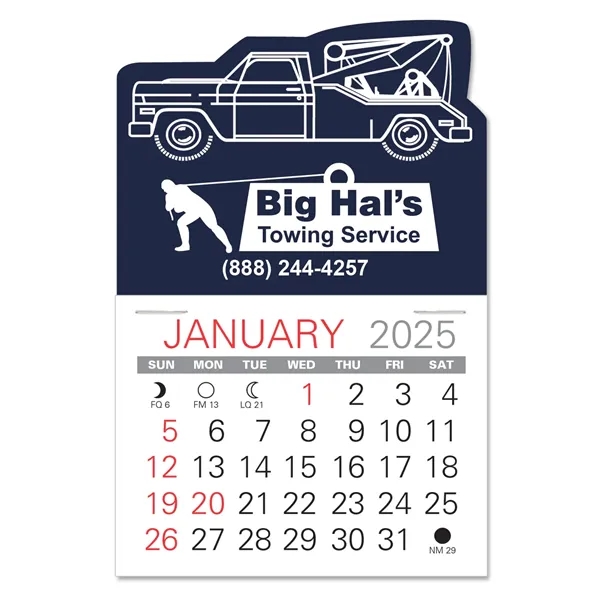 Tow Truck Shape Value Stick Vinyl Self-Adhesive Calendars stick in 24... from ASI 95280 Warwick Publishing Co / Warwick