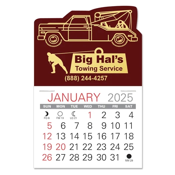 Tow Truck Shape Value Stick Vinyl Self-Adhesive Calendars stick in 24... from ASI 95280 Warwick Publishing Co / Warwick