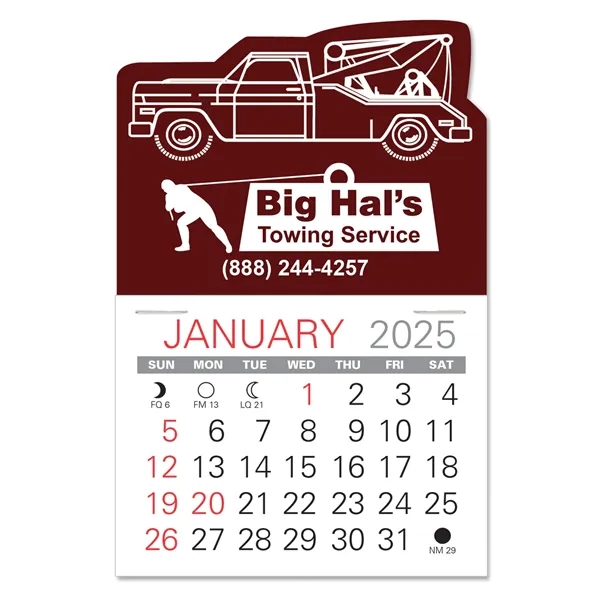 Tow Truck Shape Value Stick Vinyl Self-Adhesive Calendars stick in 24... from ASI 95280 Warwick Publishing Co / Warwick
