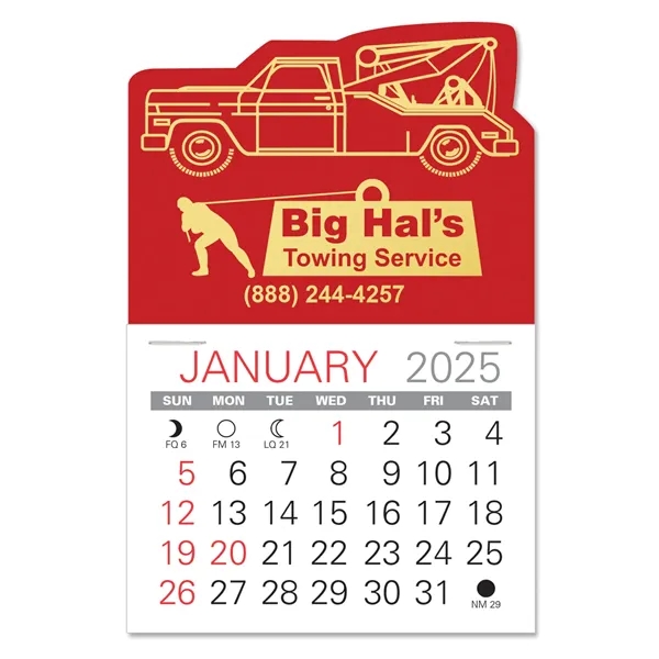 Tow Truck Shape Value Stick Vinyl Self-Adhesive Calendars stick in 24... from ASI 95280 Warwick Publishing Co / Warwick
