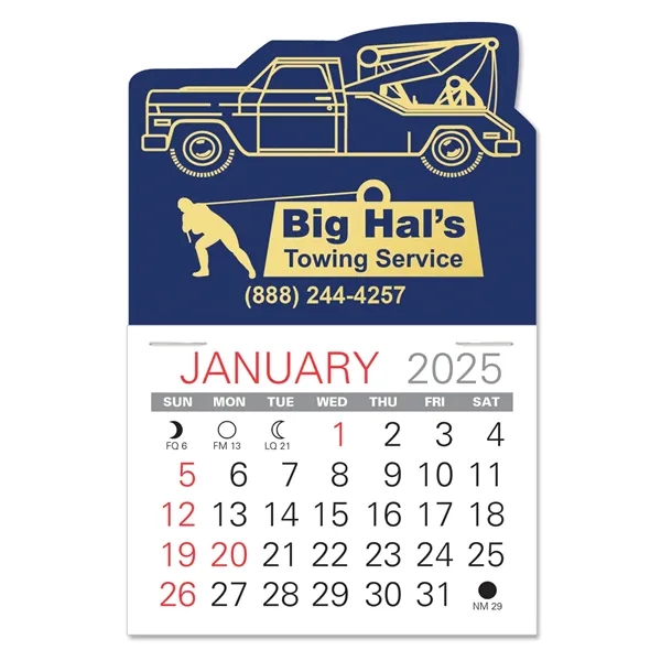Tow Truck Shape Value Stick Vinyl Self-Adhesive Calendars stick in 24... from ASI 95280 Warwick Publishing Co / Warwick