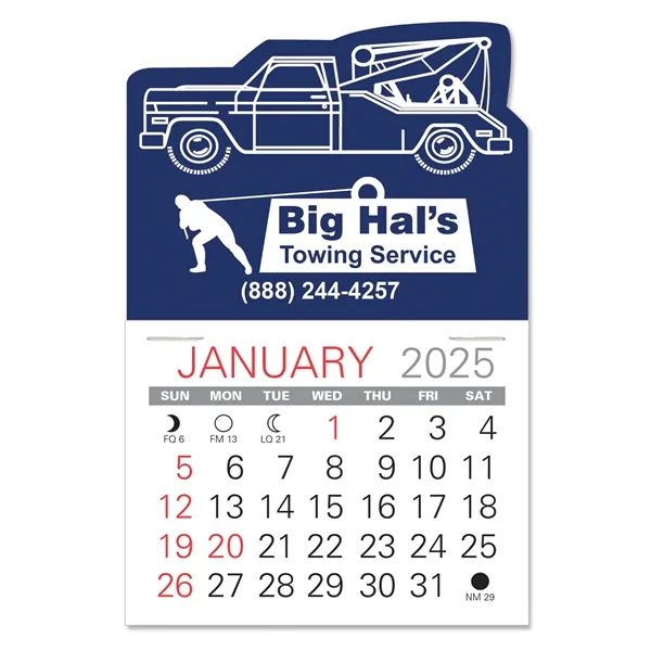 Tow Truck Shape Value Stick Vinyl Self-Adhesive Calendars stick in 24... from ASI 95280 Warwick Publishing Co / Warwick