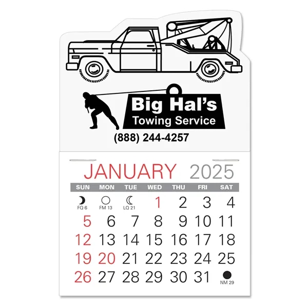 Tow Truck Shape Value Stick Vinyl Self-Adhesive Calendars stick in 24... from ASI 95280 Warwick Publishing Co / Warwick