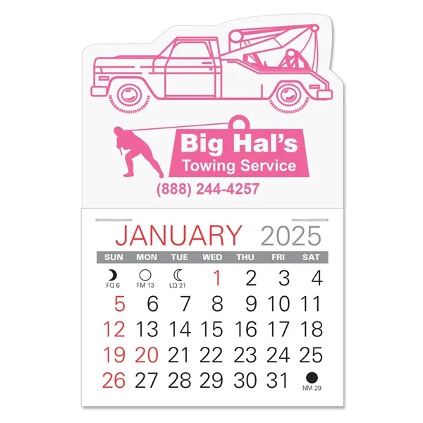Tow Truck Shape Value Stick Vinyl Self-Adhesive Calendars stick in 24... from ASI 95280 Warwick Publishing Co / Warwick