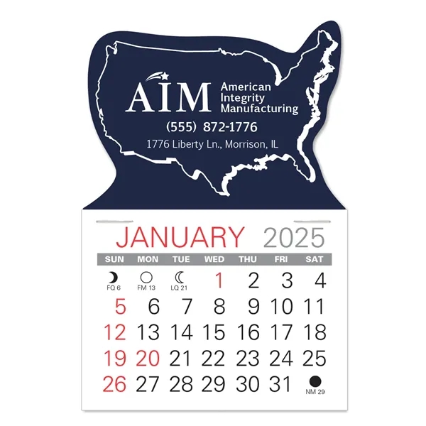 USA Shape Value Stick Vinyl Self-Adhesive Calendars stick in 24 shapes... from ASI 95280 Warwick Publishing Co / Warwick