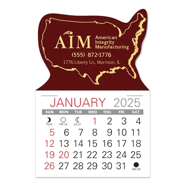 USA Shape Value Stick Vinyl Self-Adhesive Calendars stick in 24 shapes... from ASI 95280 Warwick Publishing Co / Warwick