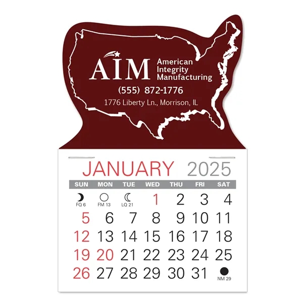 USA Shape Value Stick Vinyl Self-Adhesive Calendars stick in 24 shapes... from ASI 95280 Warwick Publishing Co / Warwick