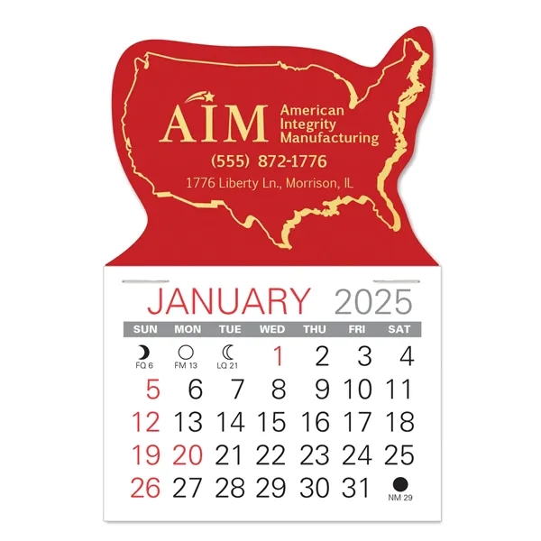 USA Shape Value Stick Vinyl Self-Adhesive Calendars stick in 24 shapes... from ASI 95280 Warwick Publishing Co / Warwick