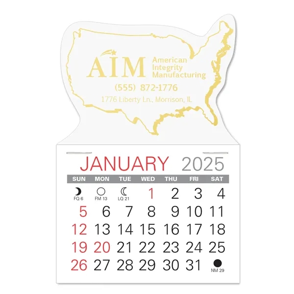 USA Shape Value Stick Vinyl Self-Adhesive Calendars stick in 24 shapes... from ASI 95280 Warwick Publishing Co / Warwick
