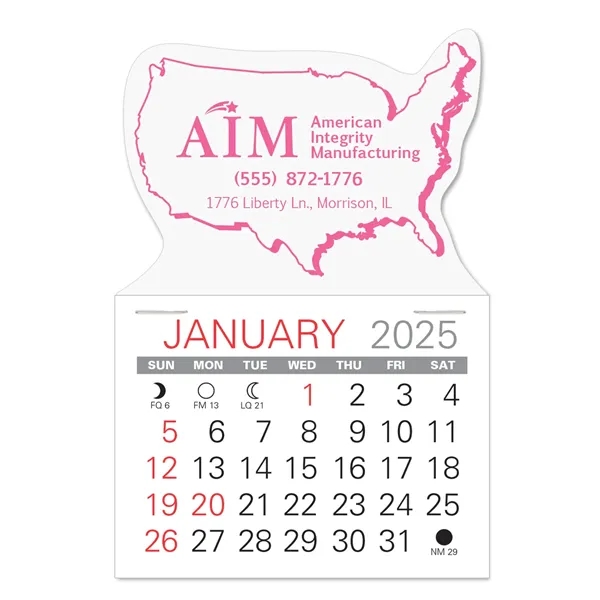 USA Shape Value Stick Vinyl Self-Adhesive Calendars stick in 24 shapes... from ASI 95280 Warwick Publishing Co / Warwick